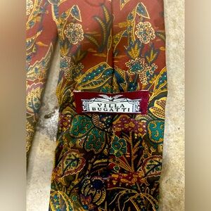 Villa Bugatti Men's Necktie Silk Paisley Design Pre-owned 100% Silk